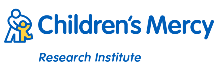 The Children's Mercy Research Institute logo with the dancing child icon in blue and yellow.